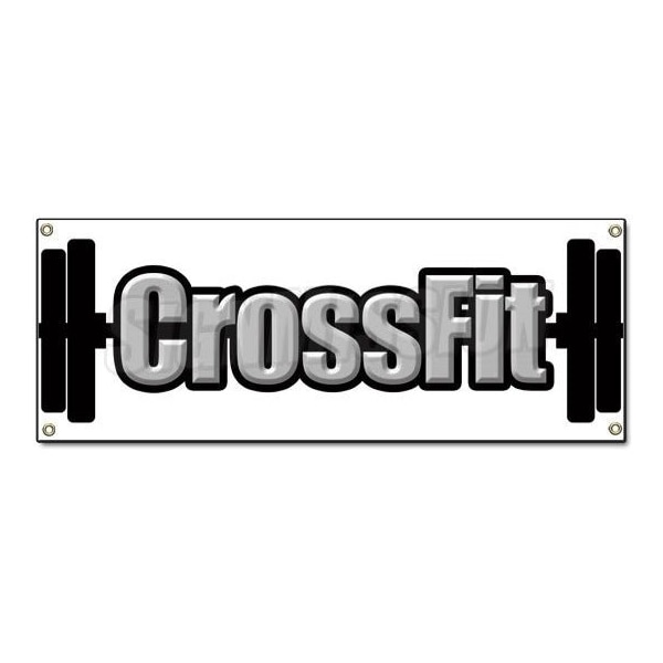Signmission CROSSFIT BANNER SIGN core strength conditioning program nutrition exercise gym B-Crossfit - main